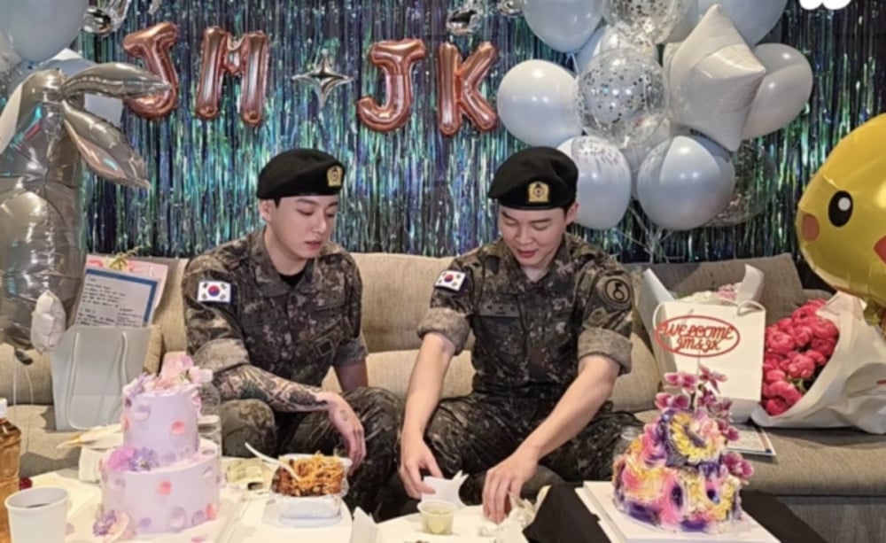 Jimin and Jungkook Sharing Pizza