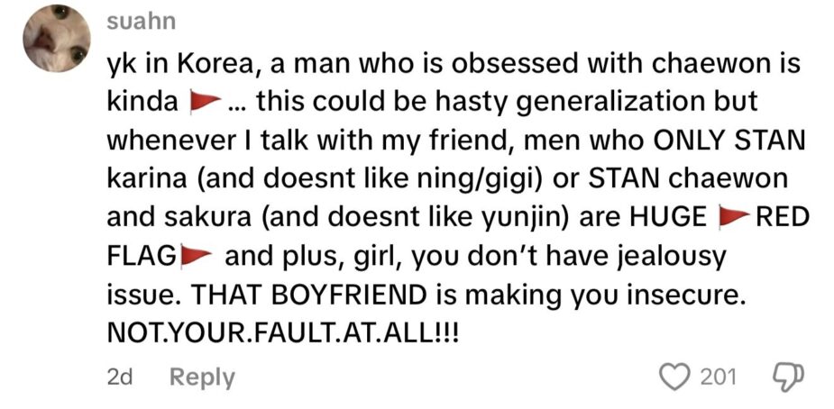 Screenshot of comments