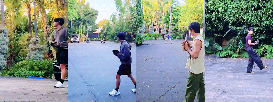 Behind-The-Scenes Footage Shows BTS’s V (Kim Taehyung) Preparing for His First Pitch at Dodgers Stadium 2 Kim Taehyung nervous before pitch