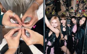 BLACKPINK forming a clover