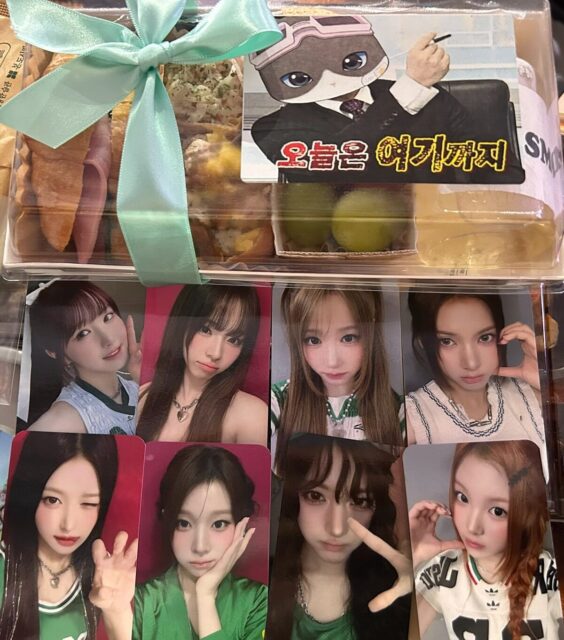 Night snack with sandwiches and unreleased photocards